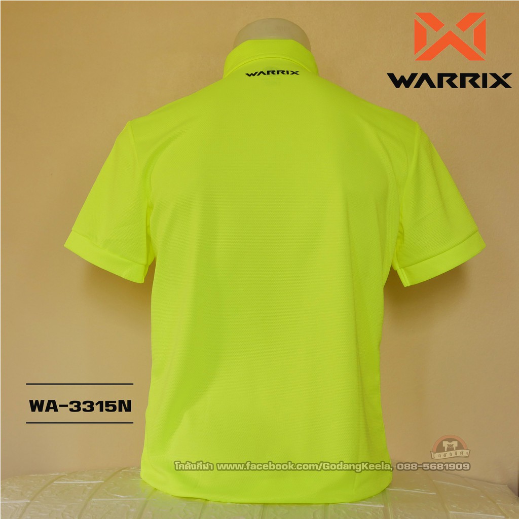 เสื้อโปโล-warrix-wa-3315n-wa-plan15-สีเขียวสะท้อน-g2-วาริกซ์-วอริกซ์-ของแท้-100