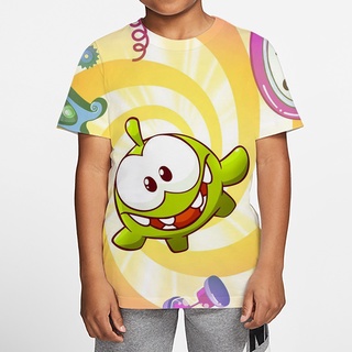 (8 สไตล์) เสื้อยืดคอกลม แขนสั้น พิมพ์ลายการ์ตูน Little Monster Om Nom แฟชั่นฤดูร้อน สําหรับเด็ก