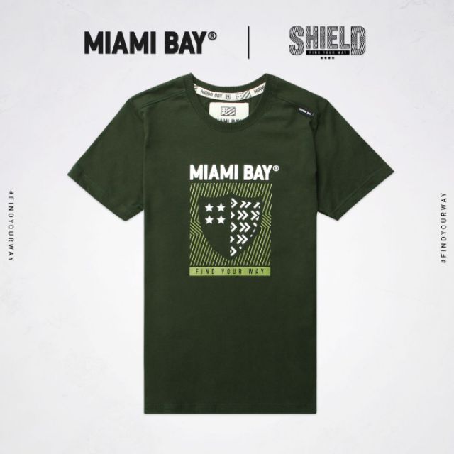 miami-bay-เสื้อยืดชาย-รุ่น-shield-สีเขียวเข้ม