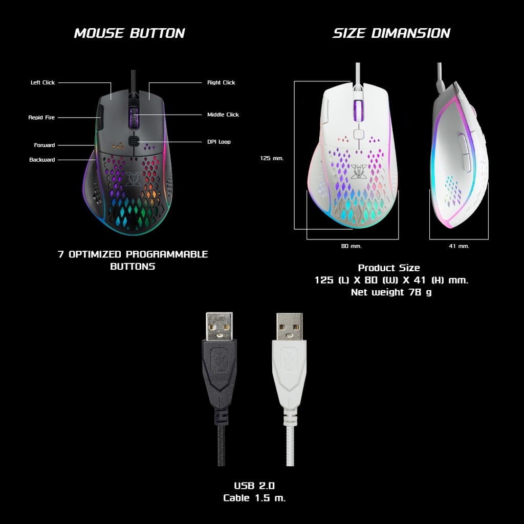 เมาส์เกมส์-nubwo-solaka-x42-macro-มีไฟ-rgb-ปรับ-dpi-ได้-ใช้งานง่าย-เหมาะสำหรับเล่นเกม-ของแท้