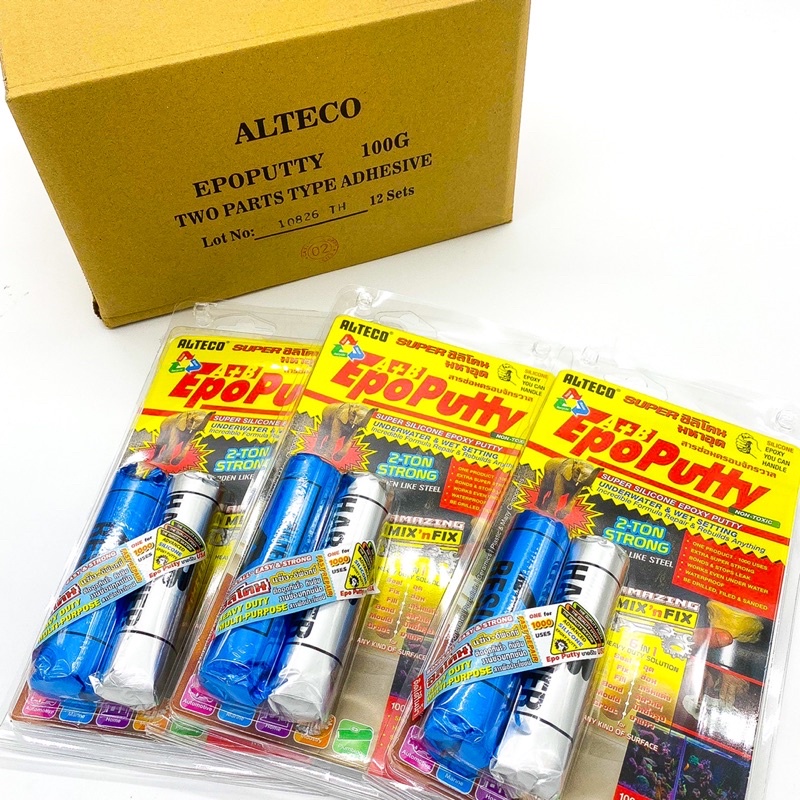 กาวมหาอุด-ยกลัง-epoxy-putty-100g-กาวดินน้ำมัน-ซิลิโคนอีพ๊อกซี่-มหาอุต-epoputty-alteco-ครอบจักรวาล-ติดสารพัด