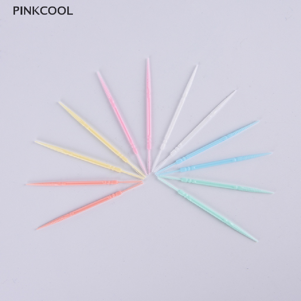 pinkcool-ไม้จิ้มฟันพลาสติก-2-ทาง-100-ชิ้น
