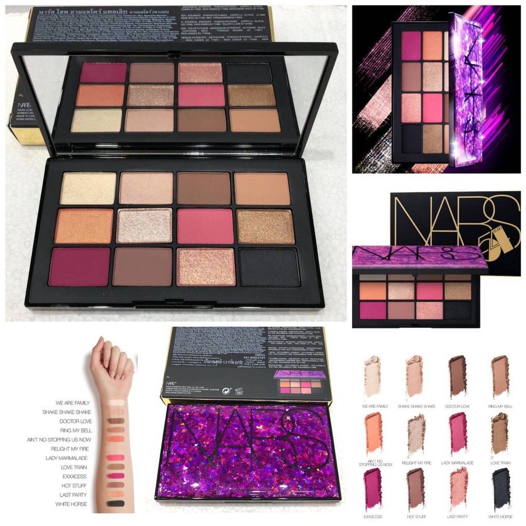NARS Hyped Eyeshadow Palette พาเลทอายแชโดว์ ประกอบด้วย 12 เฉดอารมณ์ป๊อป  เม็ดสีสดชัด | Shopee Thailand
