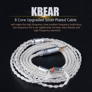 KBEAR 8 Core Silver Plated Cable With MMCX/2PIN/QDC Pins Earphone upgrade cable Use For SE535 SE846 UE900 ZST Pro ZS10 PRO ZSN PRO ZSX AS16 ZSN AS10 AS12