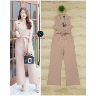 PRESENTED BY NANNAPAT : Jumpsuit ซิปหลัง แต่งกระเป๋าคู่หน้าเก๋ๆ มาพร้อมสายผูกเอว