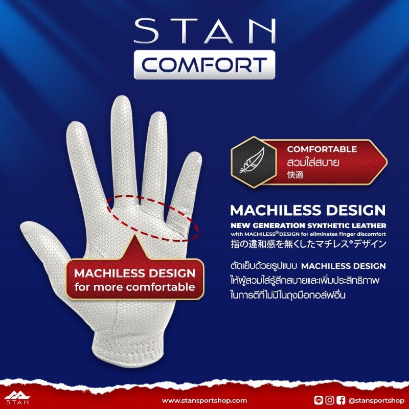 ภาพสินค้าถุงมือกอล์ฟ "หนัง" STAN COMFORT  ,Glove​ BY FIT39 EX ของเเท้100​% จากร้าน kanjanagolf_bangphra บน Shopee ภาพที่ 7
