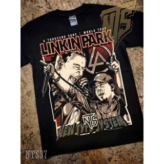 【Hot】NTS 37 Linkin Park ROCK เสื้อยืด เสื้อวง เสื้อดำ สกรีนลายอย่างดี ผ้าหนานุ่ม ไม่หดไม่ย้วย NTS T SHIRT S M L XL XXL