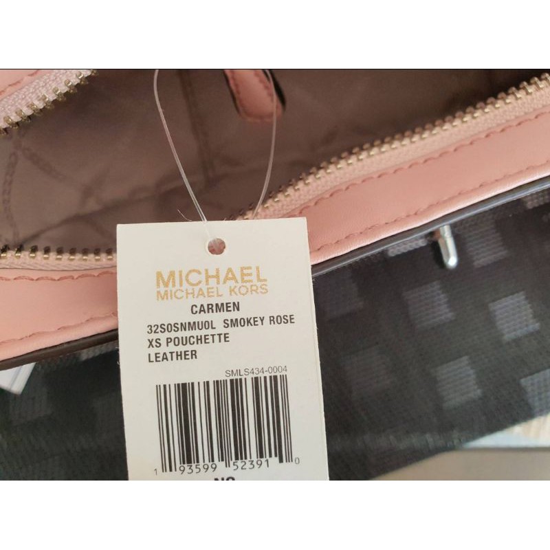 Michael Kors Carmen 32S0GNMU0L XS Leather Pouchette In Soft Pink