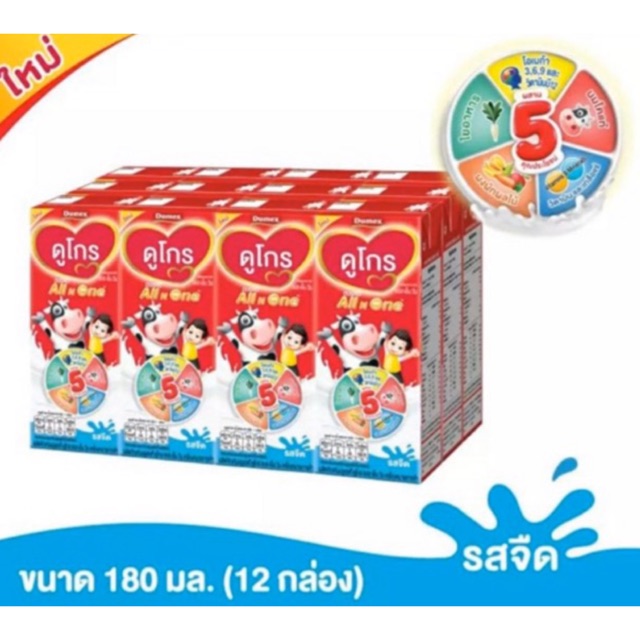 ภาพหน้าปกสินค้าDumex Dugro UHT ดูเม็กซ์ UHT ดูโกร ออลเอ็นวันรสจืด180มล(12กล่อง)