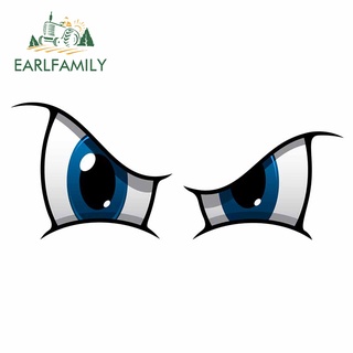 Earlfamily สติกเกอร์ไวนิล ลายการ์ตูนตา กันน้ํา กันรอยขีดข่วน ขนาด 13 ซม. x 5.4 ซม. สําหรับตกแต่งหน้าต่างรถยนต์