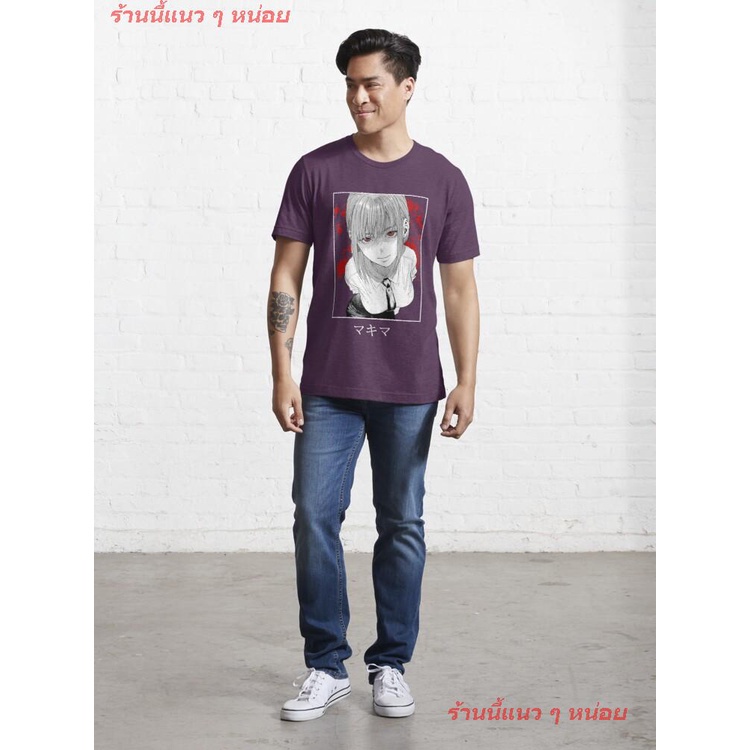new-chainsaw-man-makima-t-shirt-เสื้อยืดพิมพ์ลาย-เสื้อยืดลายการ์ตูน-คอกลม-cotton-แฟชั่น-unisex