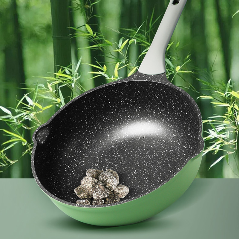 67aav-กระทะเคลือบหินอ่อน-marble-nonstick-wok-กระทะเทฟลอนนำเข้าของสวิส-สามารถใช้กับเตาแก๊สและเตาไฟฟ้าได้