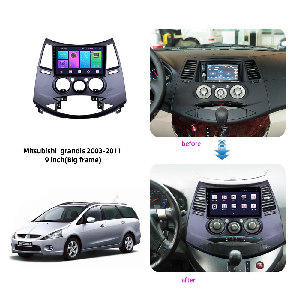 กรอบรถยนต์-ขนาด-9-นิ้ว-สําหรับ-mitsubishi-grandis-2003-2011-android-radio-dask-cladding-kit