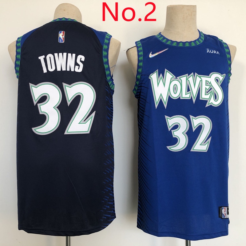 เสื้อกีฬาบาสเก็ตบอล-ลายทีม-nba-minnesota-timberwolves-towns-edwards-russell-star-jerseys-8-สไตล์-สําหรับผู้ชาย