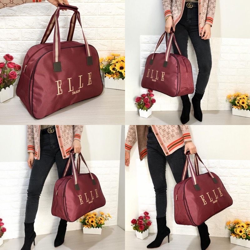 Elle MAROON JUMBO TRAVEL BAG Better Shopee Thailand