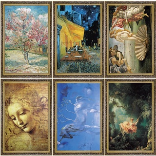 ✘๑✘Adult puzzle 1000Pcs 1500Pcs jigsaw wooden paper challenging Famous oil paintings by Van Gogh，Beethoven