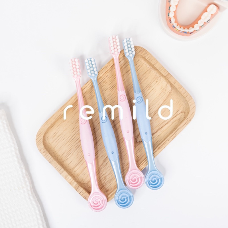 remild-แปรงสีฟันจัดฟัน-premium-รุ่น-duo-พร้อมที่ขูดลิ้น-ฟรีที่ครอบแปรง-แปรงจัดฟัน-orthodontic-toothbrush