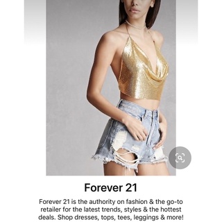 (พร้อมส่ง)Forever21GoldCropระยิบระยับ