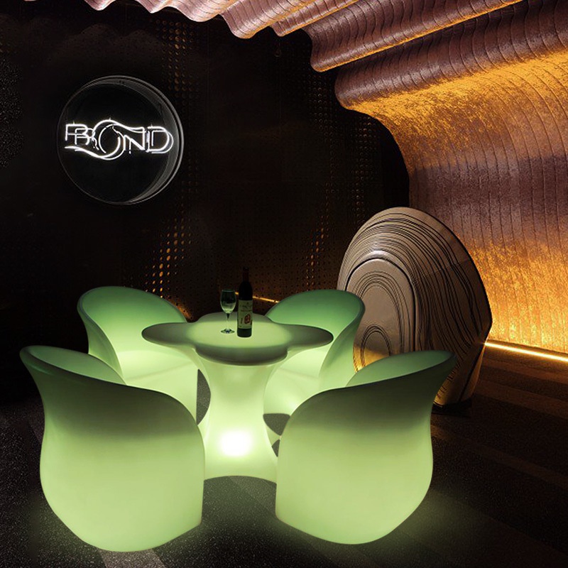 โต๊ะบาร์ไวน์แข็งแสง-เรืองแสง-กาแฟอัจฉริยะ-บาร์พลาสติกสร้างสรรค์-โต๊ะกลมดอกพลัม