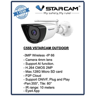 ภาพหน้าปกสินค้าVstarcam C55S Outdoor กันนำ้ ติดตั้งง่าย คมชัด 3MP มีแจ้งเตือนผ่านมือถือ ของแท้ 100%ประกันศูนย์ไทย1ปี สอนการใช้งาน ที่เกี่ยวข้อง