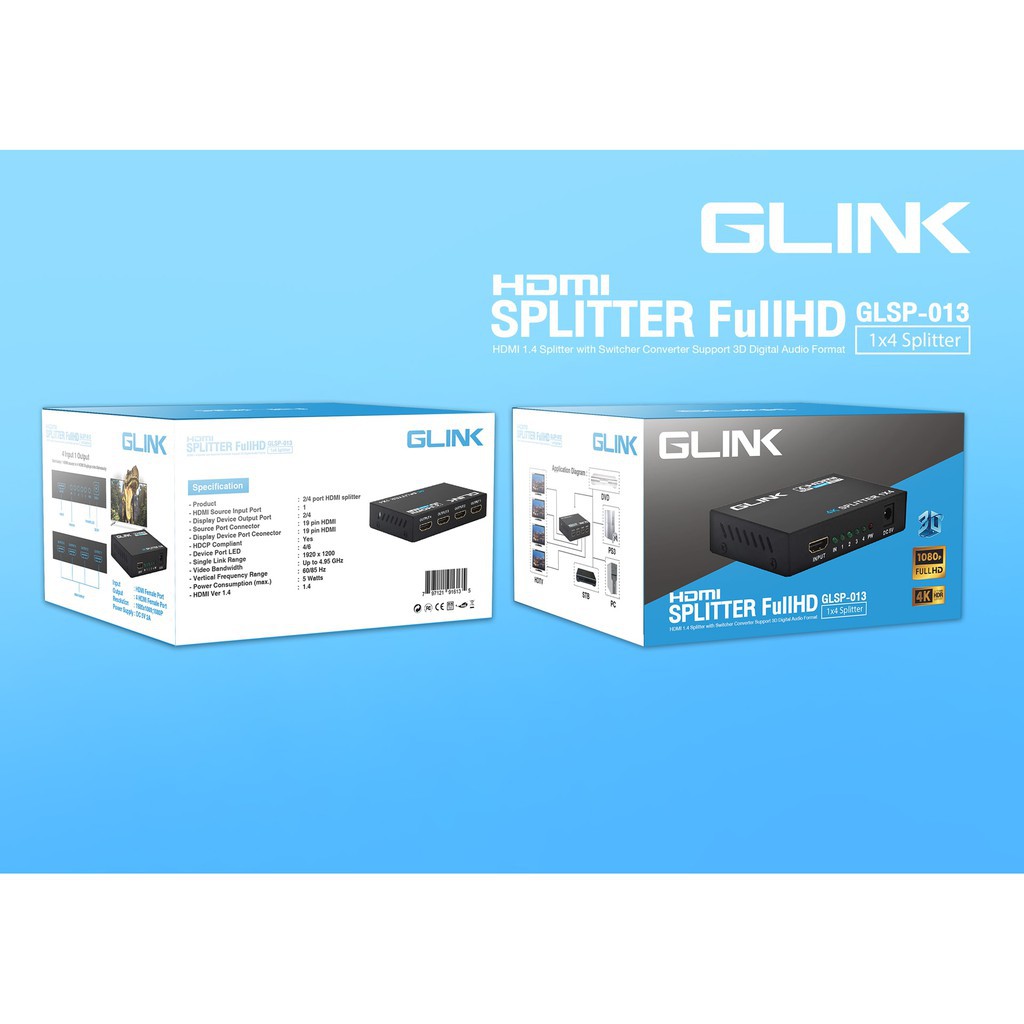 glink-hdmi-splitter-1x4-รุ่น-glsp-013-4k-fullhd-1080p-แยกจอ-4-จอ-ใช้ได้ทั้งคอมพิวเตอร์-ทีวี-โทรทัศน์-กล่องทีวี-เครื่