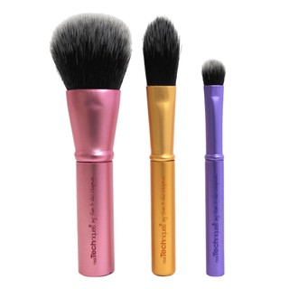 【 ลดสูงสุด 100 โค้ด OBNOV100 】REAL TECHNIQUES :: Mini Brush Trio ชุดแปรงขนสังเคราะห์ 3 ด้าม ขนาดพกพา รายละเอียดด้าน