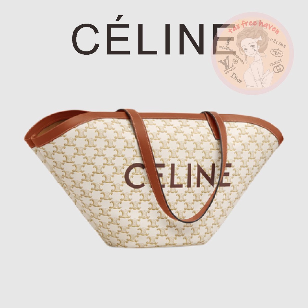 ราคาต่ำสุดของ-shopee-ของแท้-100-celine-แบรนด์ใหม่-couffin-กระเป๋าถือพิมพ์โลโก้ขนาดกลาง