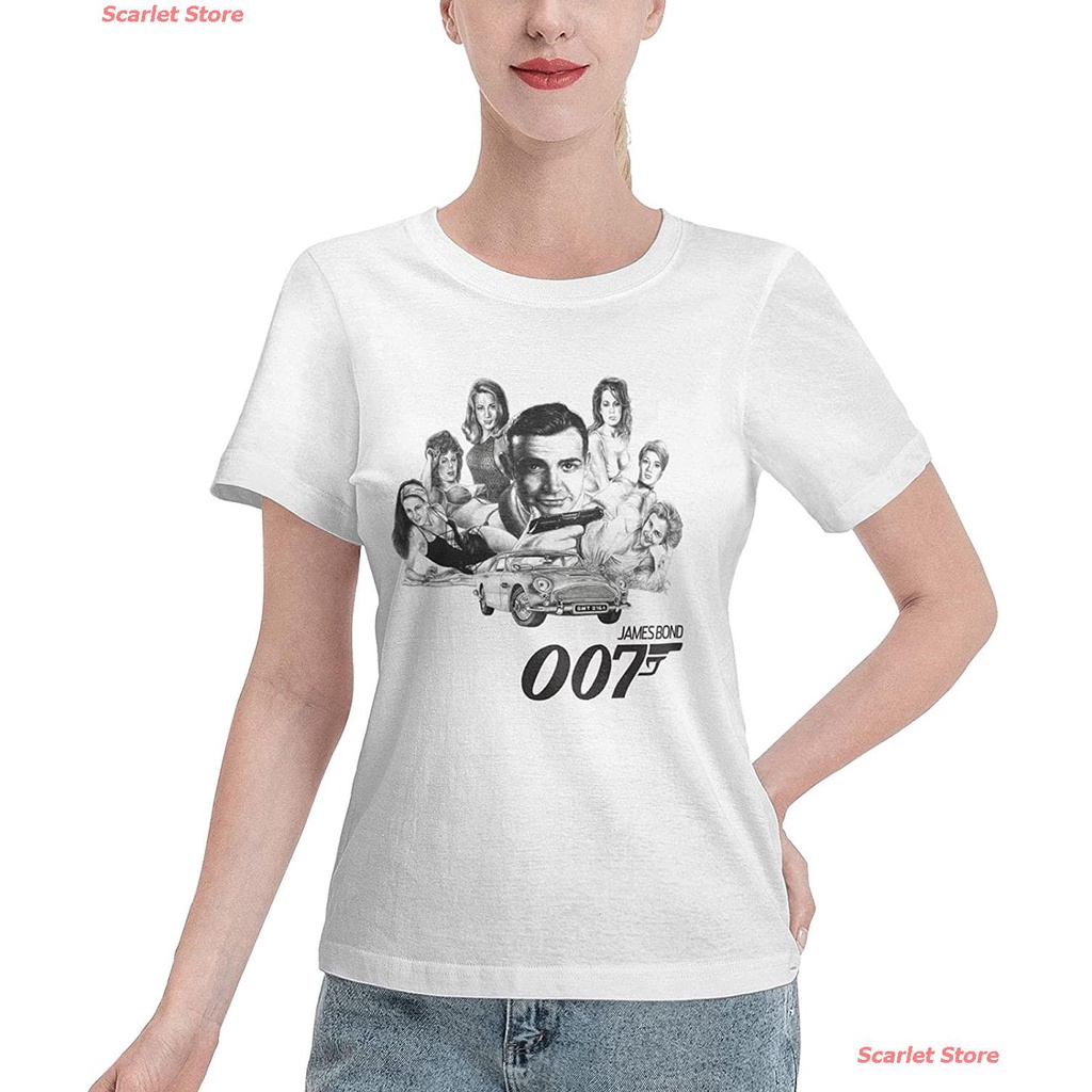 scarlet-store-เสื้อยืดเจมส์บอนด์เสื้อยืดแขนสั้น-james-bond-007-t-shirt-novelty-cotton-summer-tshirt-for-woman-james-bond