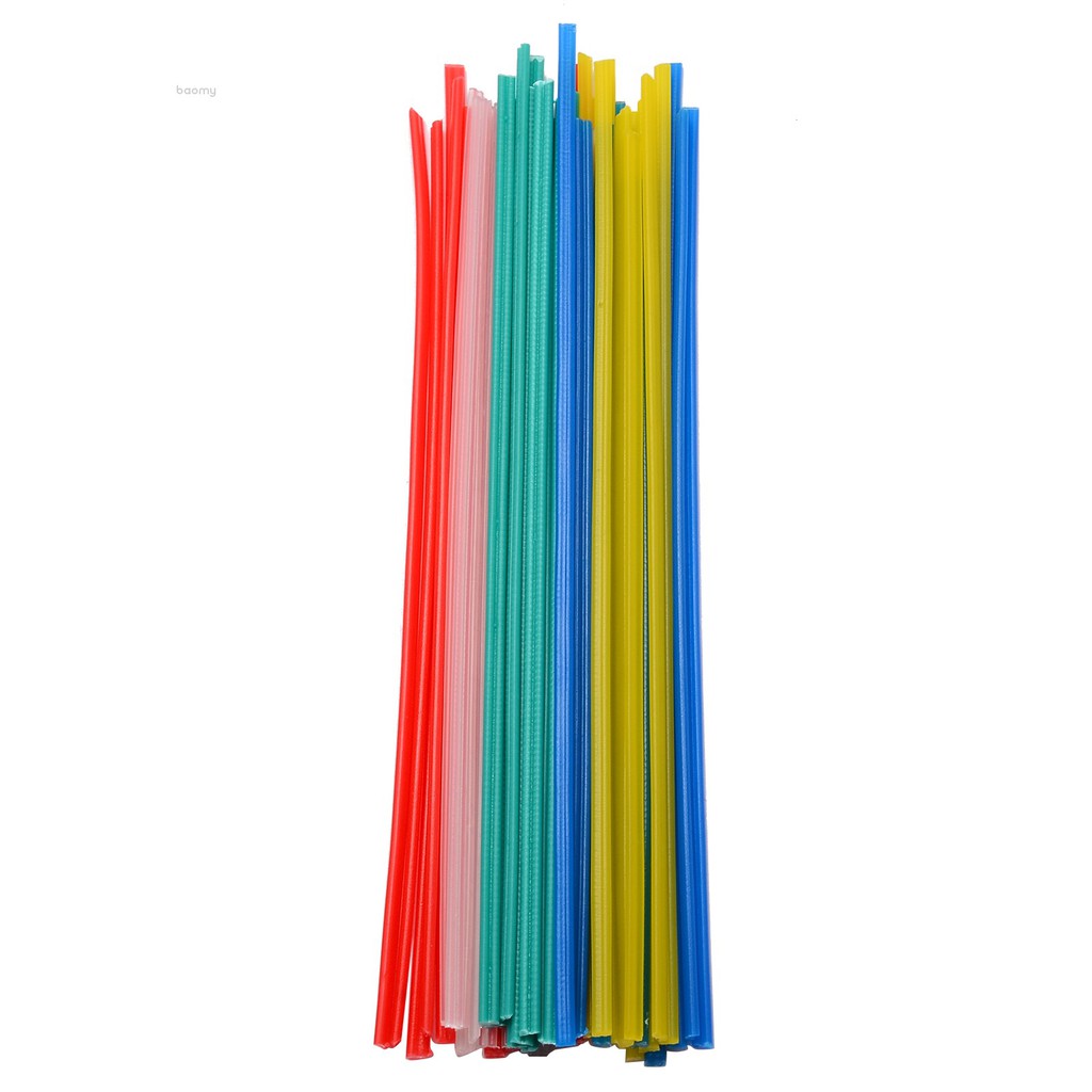 baomy-แท่งเชื่อมพลาสติก-สีฟ้า-ขาว-เหลือง-แดง-เขียว-5-สี-50-ชิ้น