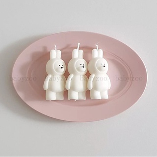 แม่พิมพ์ซิลิโคน รูปหมี กระต่าย 3D สําหรับทําเทียนหอม เครื่องประดับ th423