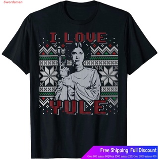 เสื้อยืดพิมพ์ลายแฟชั่น Swordsman เสื้อยืดยอดนิยม Star Wars I Love Yule Leia Christmas Humor T-Shirt Short sleeve T-shirt