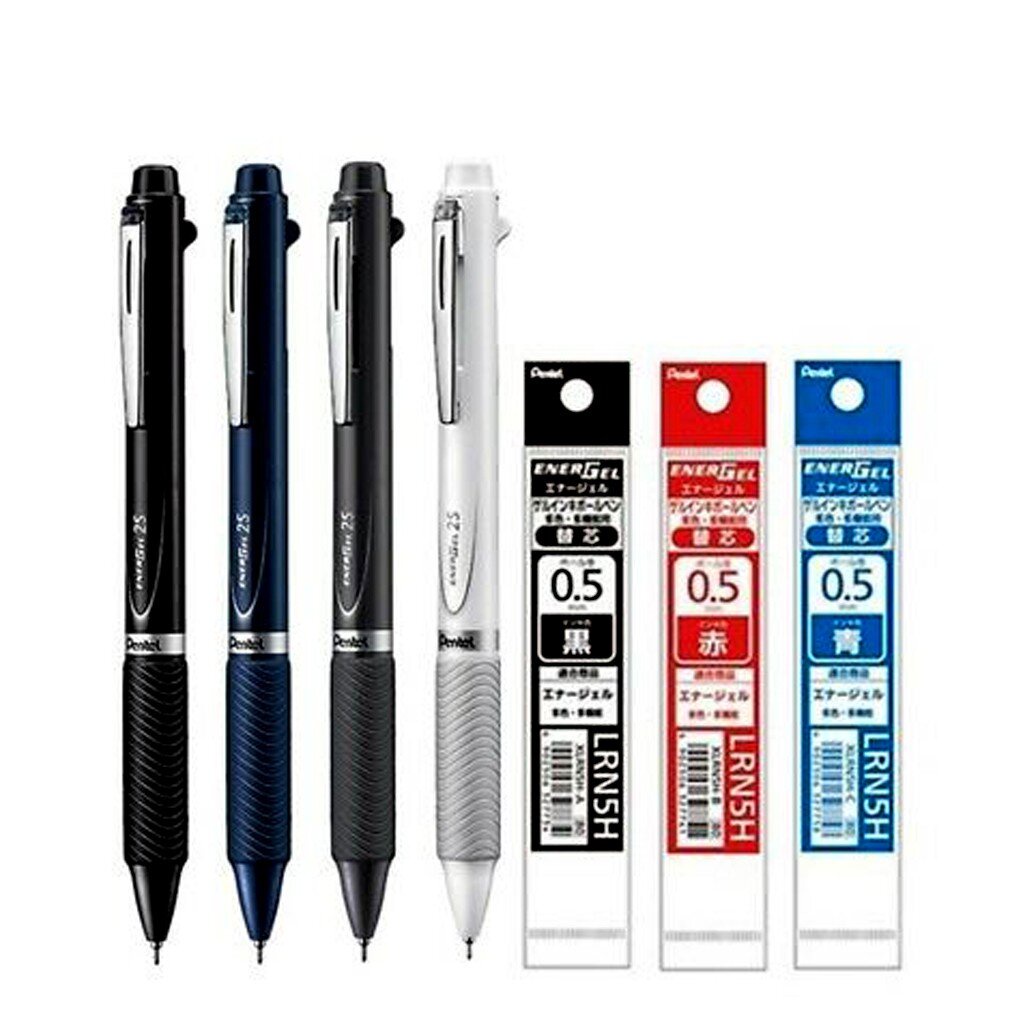 ปากกาเจล-3-ระบบ-pentel-energel-2-ไส้ปากกา-2-สี-แดง-ดำ-และไส้ดินสอกด