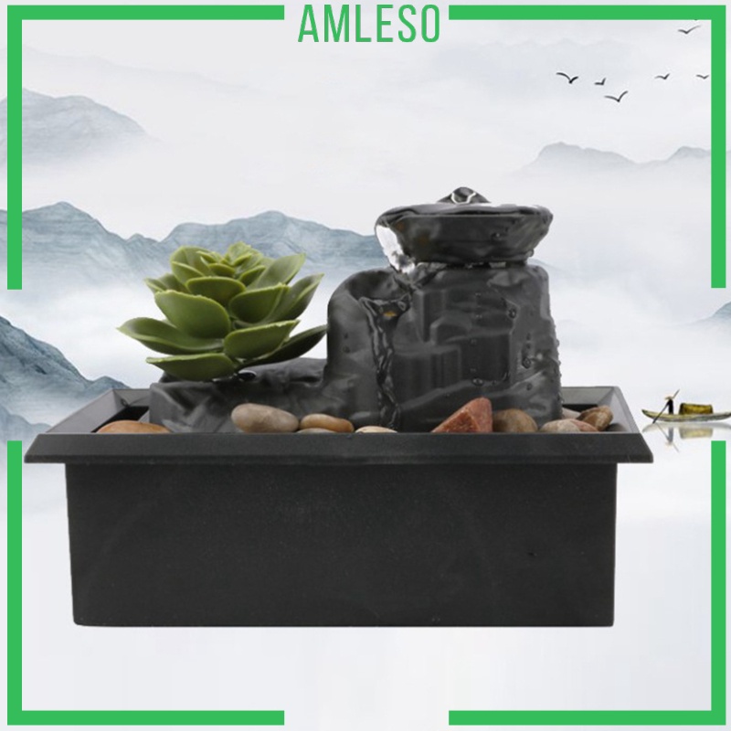 amleso-น้ําพุฮวงจุ้ยน้ําพุสําหรับตกแต่งโต๊ะฮวงจุ้ย