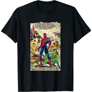 เสื้อยืดผ้าฝ้ายพิมพ์ลายคลาสสิก เสื้อยืดแขนสั้น พิมพ์ลายการ์ตูน Marvel The Amazing Spider-Man แฟชั่นสําหรับผู้ชาย และผู้ห