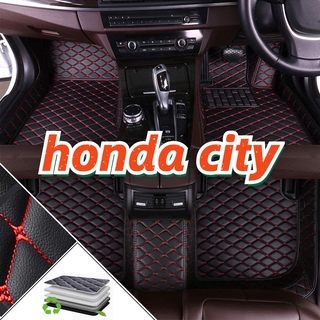 [พร้อมส่ง] สำหรับ Honda City พรมปูพื้นรถยนต์ -3 ชิ้นกันน้ำกันฝุ่นกันกระแทกกันกระแทกด้านหน้าและด้านหลังพรมพรมหนัง PU