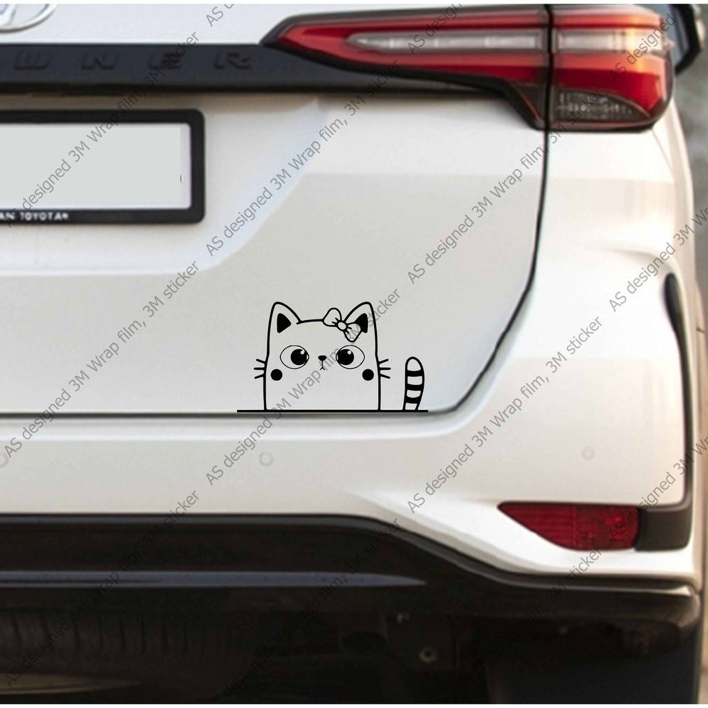 แมว-น่ารัก-สติ๊กเกอร์-3m-ลอกออกไม่มีคราบกาว-cat-no-1-removable-3m-sticker-สติ๊กเกอร์ติด-รถยนต์-มอเตอร์ไซ
