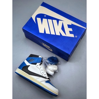 Travis Scott x Fragment Design x Air Jordan 1 Low oG SP Lightning Barb ของแท้ 100%