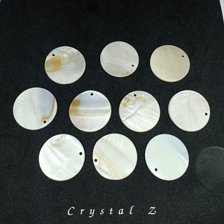 เปลือกหอยมุกธรรมชาติ | Mother of Pearl 🦪 เปลือกหอยธรรมชาติ จี้ห้อยคอ เส้นผ่านศูนย์กลาง 3 cm - Crystal Z
