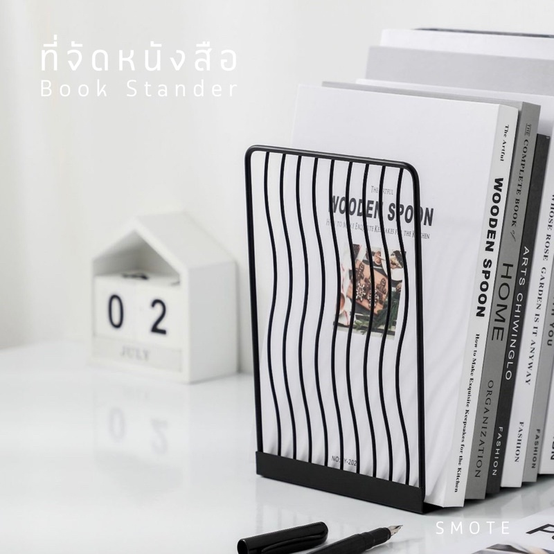 ภาพหน้าปกสินค้า(พร้อมส่ง) ที่จัดหนังสือมินิมอล เหล็ก 2ชิ้น/แพ็ค Baluster Style มี 10 แบบ Book Stand ของใช้สำนักงาน เครื่องเขียน สมุด