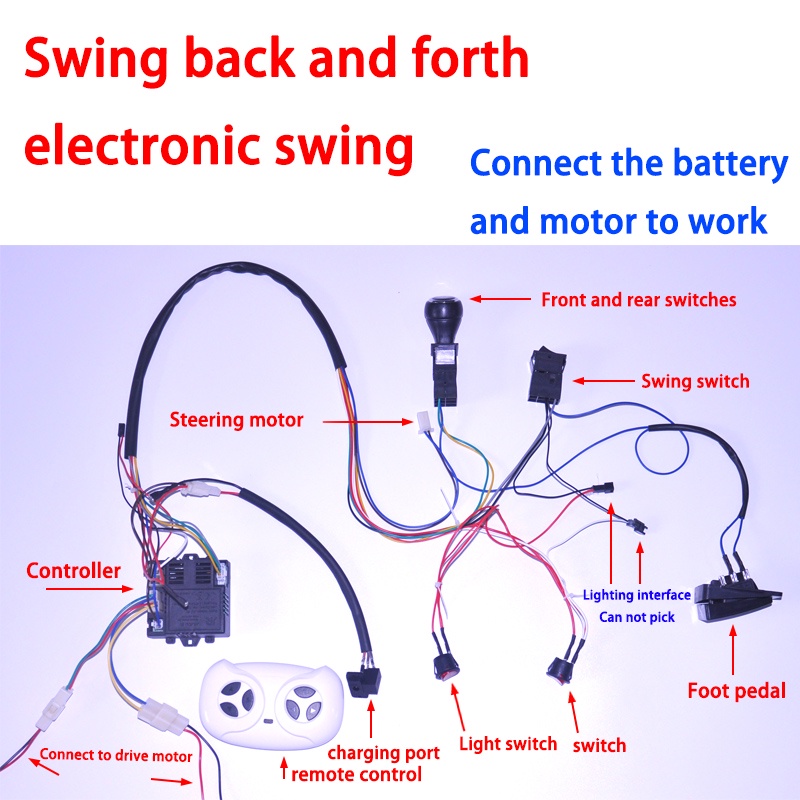 children-electric-car-diy-modified-wires-and-switch-kit-self-made-kids-electric-car-with-2-4g-bluetooth-smooth-start-co