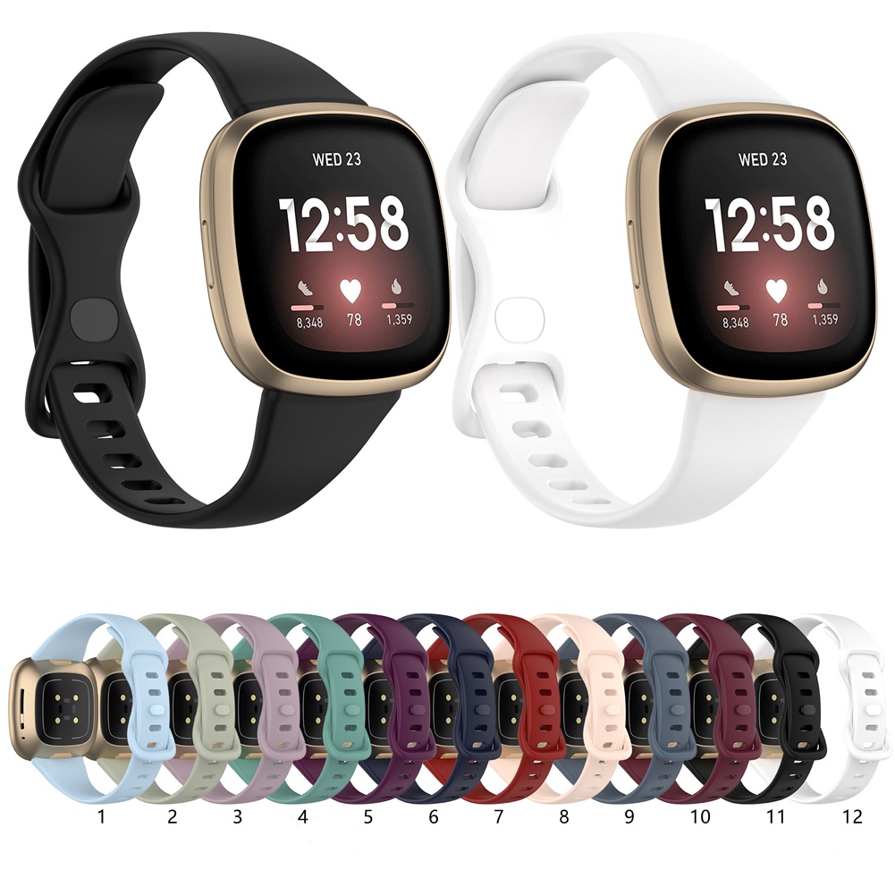 สายนาฬิกาข้อมือซิลิโคน ปรับได้ อุปกรณ์เสริม สําหรับ Fitb Versa 3 Versa4 ...
