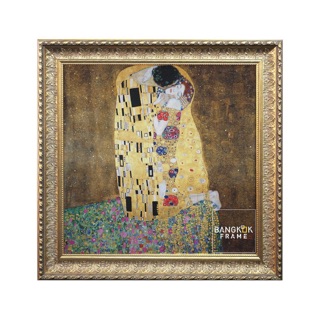 Bangkokframe-กรอบรูปภาพเดอะคิส-The Kiss-Gustav Klimt พิมพ์แคนวาสใส่กรอบ-รูปเดอะคิส ขนาดกรอบ 22.25-37.5 นิ้ว