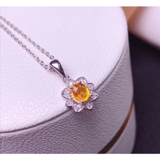 สร้อยคอเยลโล่แซฟไฟร์แท้Natural yellow sapphire