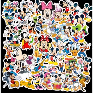 💥พร้อมส่ง💥Disney Mickey mouse pooh donald duck มิกกี้ 50 แผ่น พีวีซี กันน้ำ สติ๊กเกอร์
