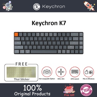 ภาพหน้าปกสินค้า[ประกันไทย] Keychron K7 Wireless Mechanical Keyboard Bluetooth 5.1 Hot Swap Keyboard Blue Switch/Red Switch/Brown Switch คีย์บอร์ด ที่เกี่ยวข้อง