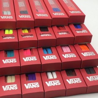 VANS เหมาะสำหรับเชือกรองเท้าแบน 8 มม. ผู้ชายและผู้หญิงสูงตัดต่ำ Vance Vans สั้นตัดเชือกรองเท้าของแท้ ยาว 120 ซม.