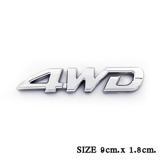 โลโก้ 4WD โลโก้ติดรถ โลโก้พลาสติก ABS  ฮอนด้า โตโยต้า 9 cm. x 1.8 cm.