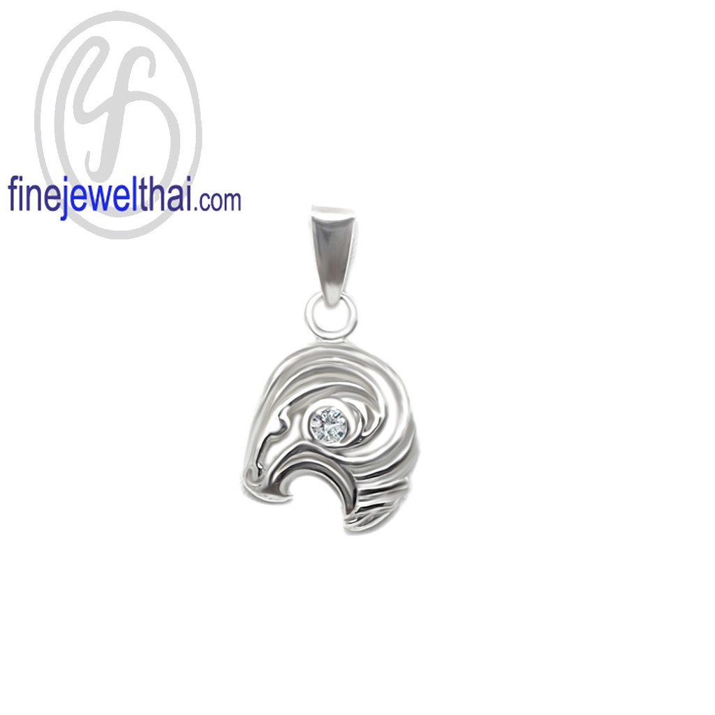 finejewelthai-จี้ราศี-ราศีเมษ-จี้เพชรcz-จี้เงินแท้-aries-dimond-cz-silver-pendant-p1165cz00