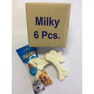 MILKY BONE 1 BOX [6 pieces] กระดูกกลิ่นนม 1 กล่อง (6ชิ้น)