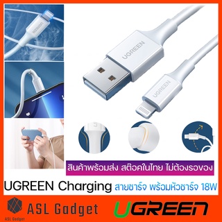 UGREEN Charging USB-A to ไลนิ่ง สายชาร์จ พร้อม Adapter 18W ไม่ร้อนง่าย ป้องกันไฟรั่ว